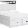 Hot American Furniture Galleries Ashbryn Queen Panel Storage Bed