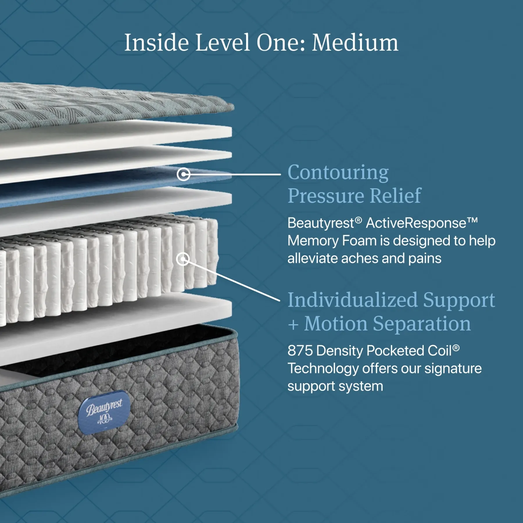 Online American Furniture Galleries Beautyrest Level One MED TT King Mattress