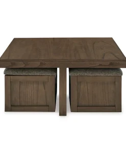 Hot American Furniture Galleries Boardernest Coffee Table with 4 Stools