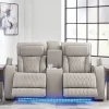 Fashion American Furniture Galleries Boyington Power Recl Loveseat w/ Console & Adj Hdrsts