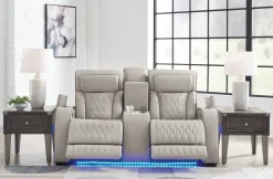Fashion American Furniture Galleries Boyington Power Recl Loveseat w/ Console & Adj Hdrsts