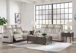Fashion American Furniture Galleries Boyington Power Recl Loveseat w/ Console & Adj Hdrsts