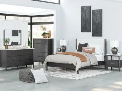 Clearance American Furniture Galleries Cadmori Queen Upholstered Panel Bed