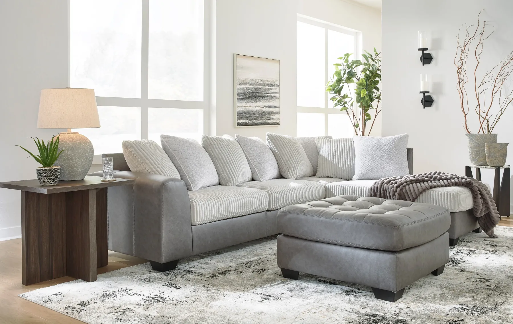 New American Furniture Galleries Clairette Court 2-Piece Sectional With Chaise