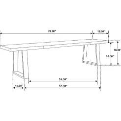 New American Furniture Galleries Ditman Ditman Live Edge Wood Dining Bench