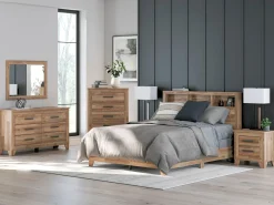 New American Furniture Galleries Finaria 6-Piece Queen Bookcase Bedroom Set