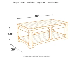 Outlet American Furniture Galleries Fregine Lift-Top Coffee Table