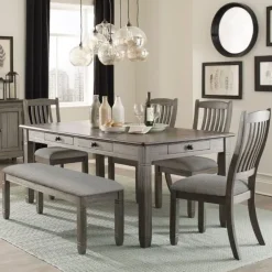 Sale American Furniture Galleries Granby 6-Piece Dining Set with Bench