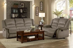 New American Furniture Galleries Jarita Double Manual Reclining Loveseat