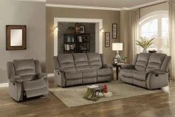 New American Furniture Galleries Jarita Double Manual Reclining Loveseat