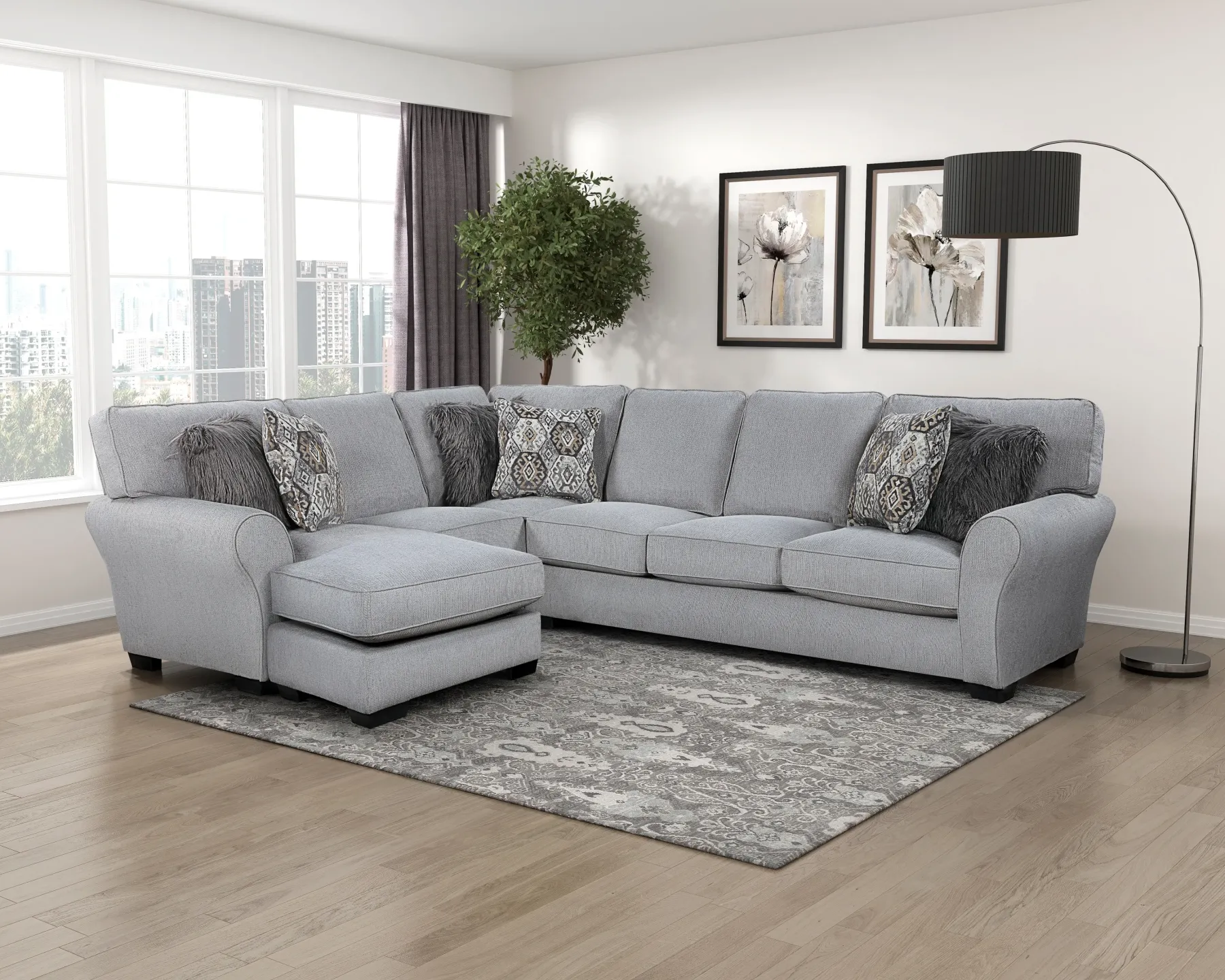 Fashion American Furniture Galleries Kieran 2-Piece Reversible Sectional
