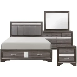 New American Furniture Galleries Luster 6-Piece Queen Storage Bedroom Set