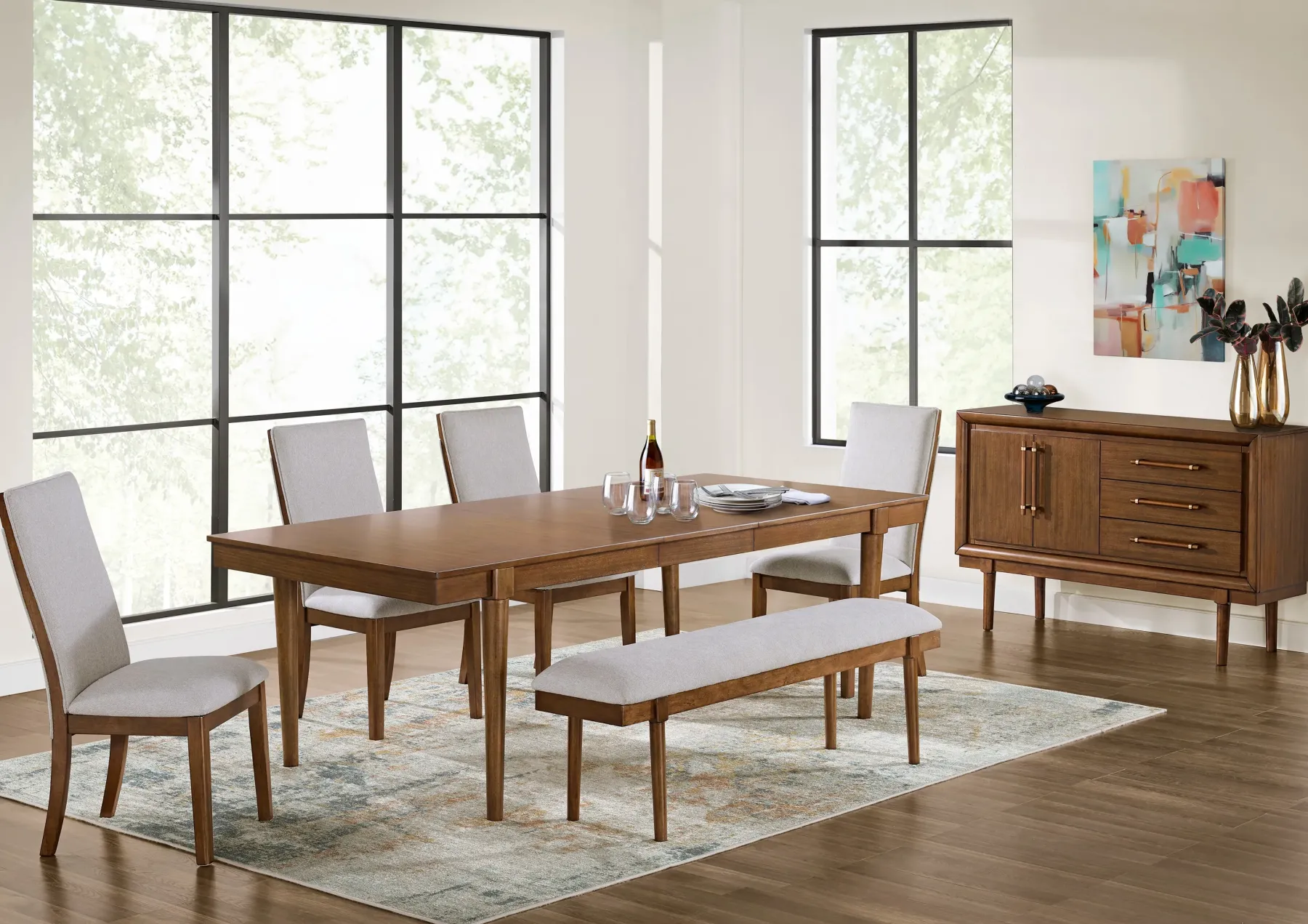 New American Furniture Galleries Lyncott 59" Upholstered Dining Bench