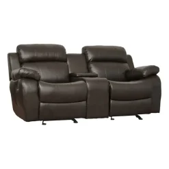 Fashion American Furniture Galleries Marille Reclining Console Loveseat