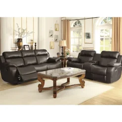 Fashion American Furniture Galleries Marille Reclining Console Loveseat