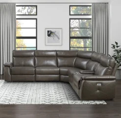 New American Furniture Galleries Maroni 6-Piece Modular Power Reclining Sectional