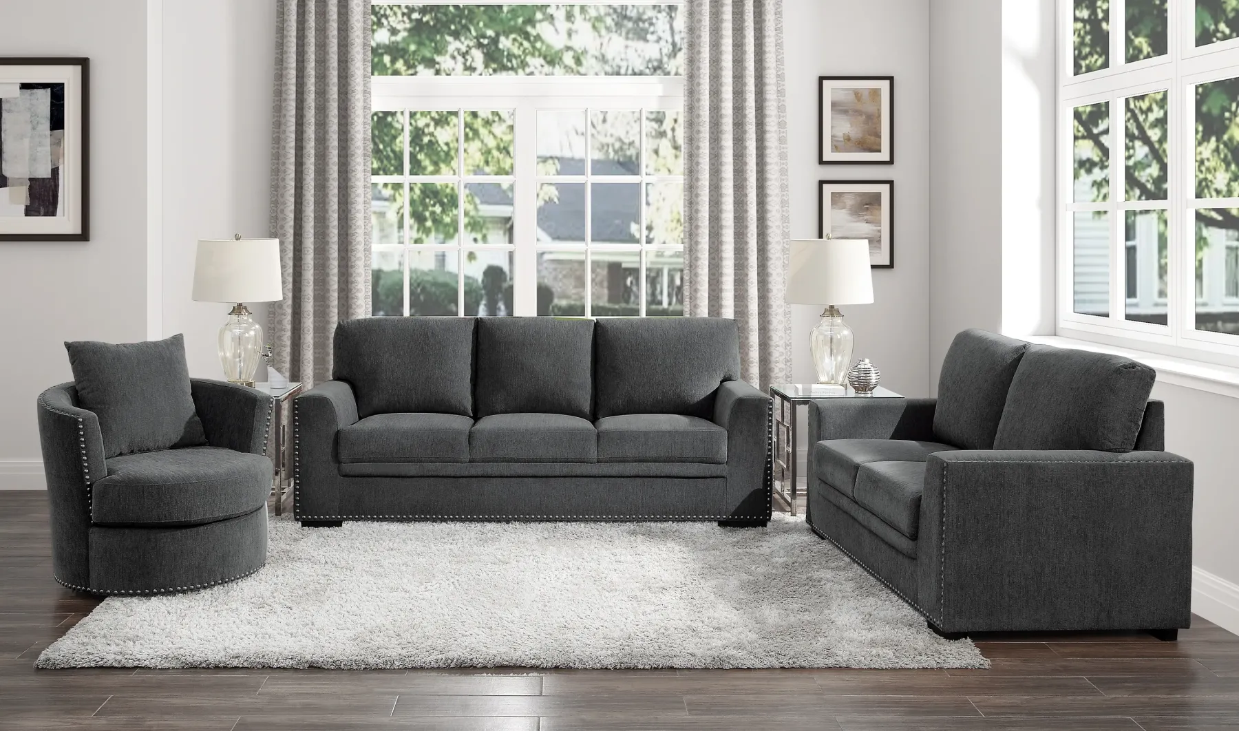 Clearance American Furniture Galleries Morelia Barrel Swivel Chair