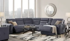 Clearance American Furniture Galleries 62 6-Piece Power Reclining Chaise Sectional
