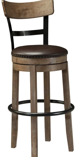 New American Furniture Galleries Pinnadel Tall Upholstered Swivel Barstool