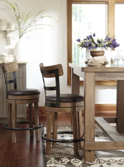 Best American Furniture Galleries Pinnadel Upholstered Swivel Barstool