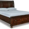 Sale American Furniture Galleries Porter Queen Sleigh Bed with 2 Storage Drawers