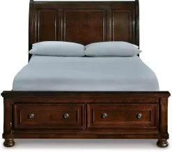 Sale American Furniture Galleries Porter Queen Sleigh Bed with 2 Storage Drawers