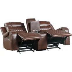 Fashion American Furniture Galleries Putnam Double Glider Reclining Loveseat