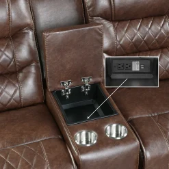 Fashion American Furniture Galleries Putnam Double Glider Reclining Loveseat