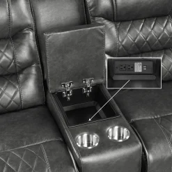 Best American Furniture Galleries Putnam Double Glider Reclining Loveseat