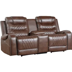 Fashion American Furniture Galleries Putnam Power Double Reclining Loveseat