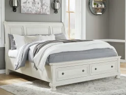 Discount American Furniture Galleries Robbinsdale Queen Sleigh Bed with Storage