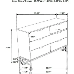 Online American Furniture Galleries Sonora Sonora 6-drawer Bedroom Dresser