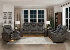 Sale American Furniture Galleries Tabor Double Power Reclining Sofa