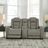 Fashion American Furniture Galleries The Man-Den Power Reclining Loveseat with Console