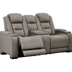 Fashion American Furniture Galleries The Man-Den Power Reclining Loveseat with Console