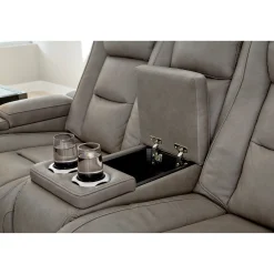 Fashion American Furniture Galleries The Man-Den Power Reclining Loveseat with Console