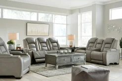Fashion American Furniture Galleries The Man-Den Power Reclining Loveseat with Console