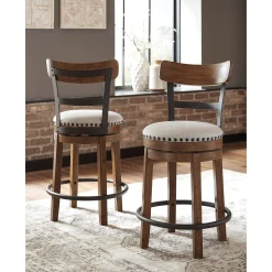 Clearance American Furniture Galleries Valebeck Counter Height Upholstered Swivel Barstool
