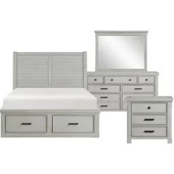 Online American Furniture Galleries Willowbrook 6-Piece Queen Storage Bedroom Set