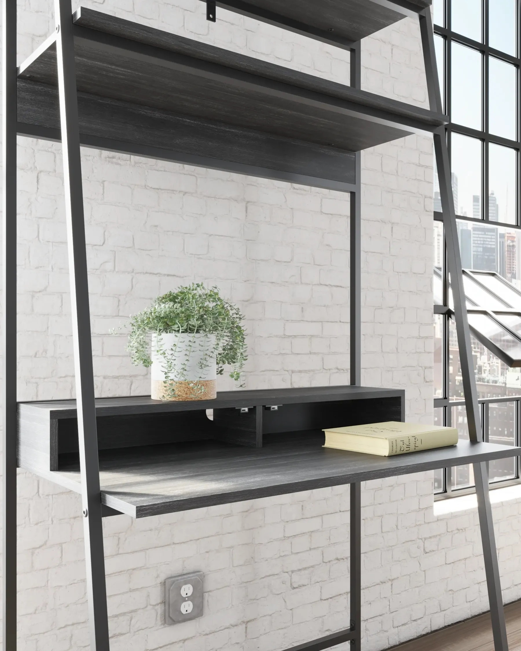 Fashion American Furniture Galleries Yarlow Home Office Desk And Shelf